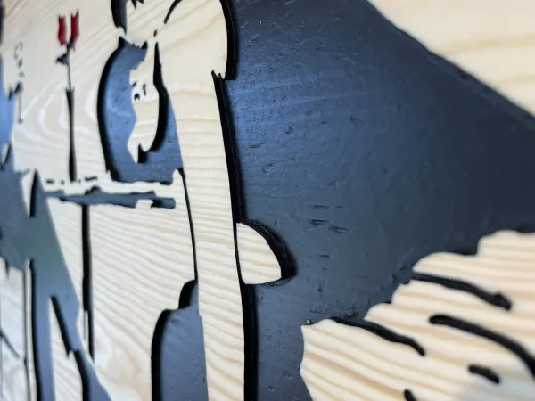 Side view of art